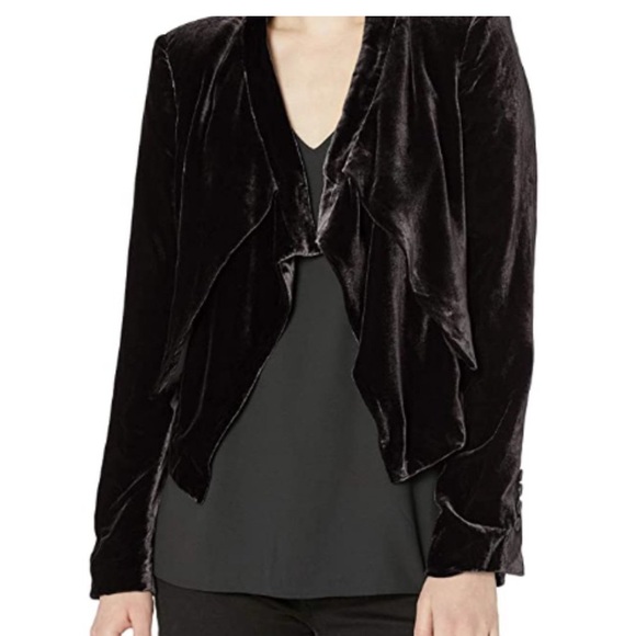 NWT BCBGMaxAzria Llyod Women's Black Velvet Blazer size M - Picture 8 of 8
